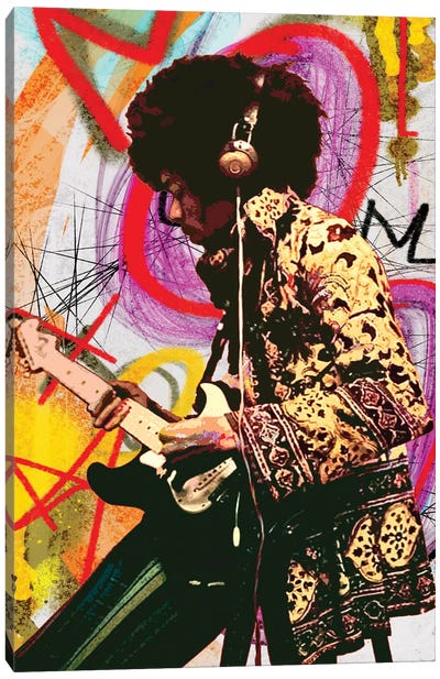 Hendrix X Canvas Art Print - Jimi Hendrix
