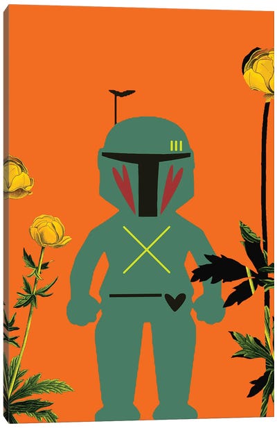 Boba Orange Field Canvas Art Print - Star Wars
