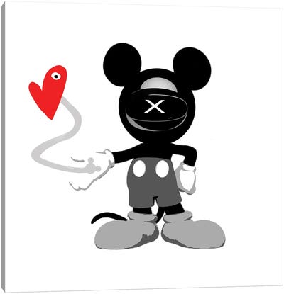 Cozmo Love Mickey Canvas Art Print - Mickey Mouse