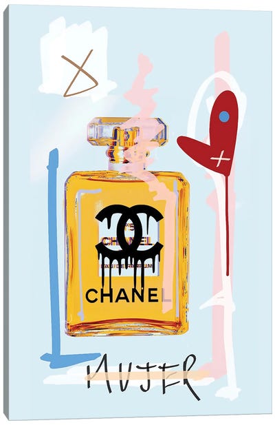 Chanel Canvas Art Print - Perfume Bottle Art