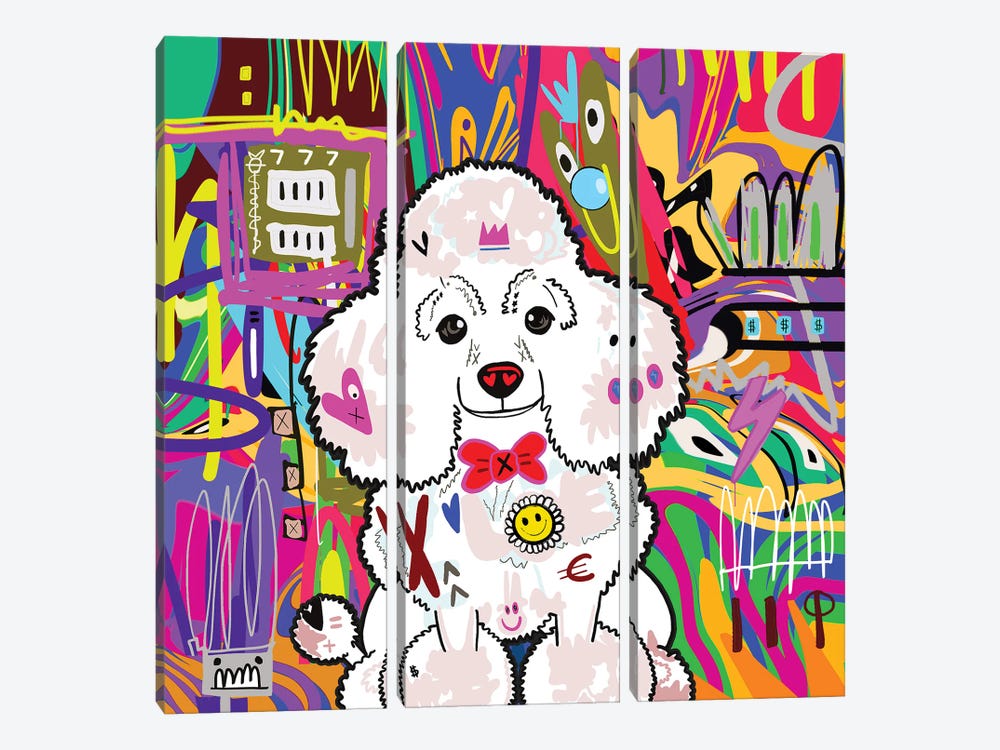 Poodle X by Gabriel Cozzarelli 3-piece Canvas Wall Art