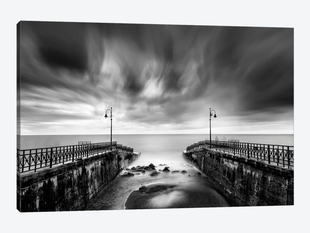 Double Pier by George Digalakis 1-piece Canvas Art Print