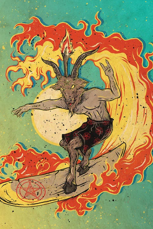 Surfing With The Devil by Anderson Green Devil wall art