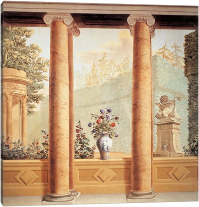 Colonnato Con Veduta Canvas Art Print