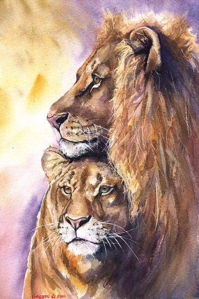 Lions: Lion Family by George Dyachenko