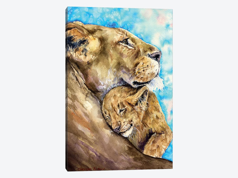 Lion Family Love by George Dyachenko 1-piece Art Print