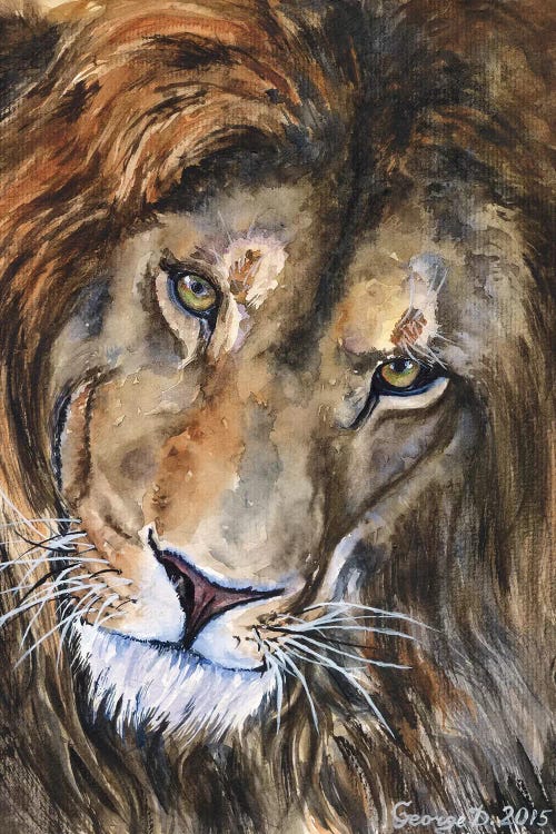 Lion II Canvas Wall Art by George Dyachenko | iCanvas