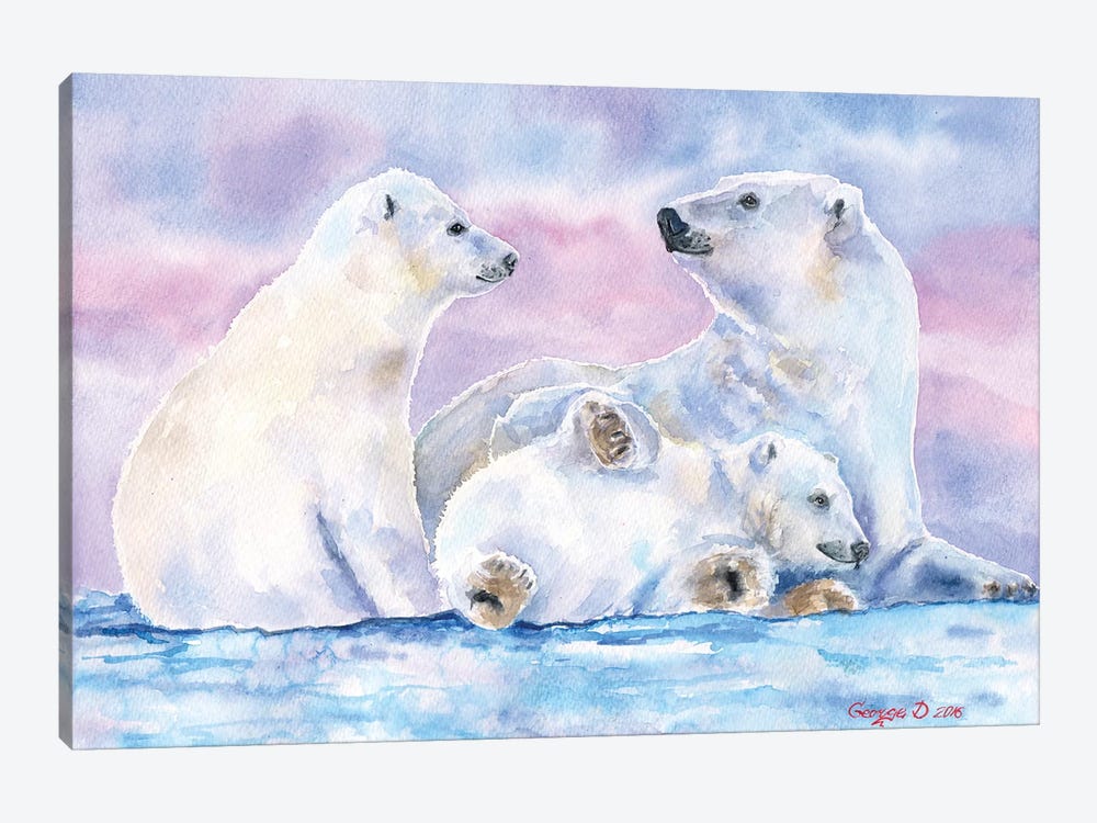 Polar Bears Family II by George Dyachenko 1-piece Art Print