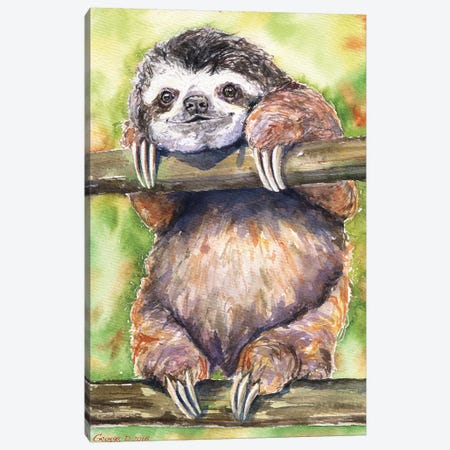 Sloth Canvas Print #GDY133} by George Dyachenko Canvas Wall Art