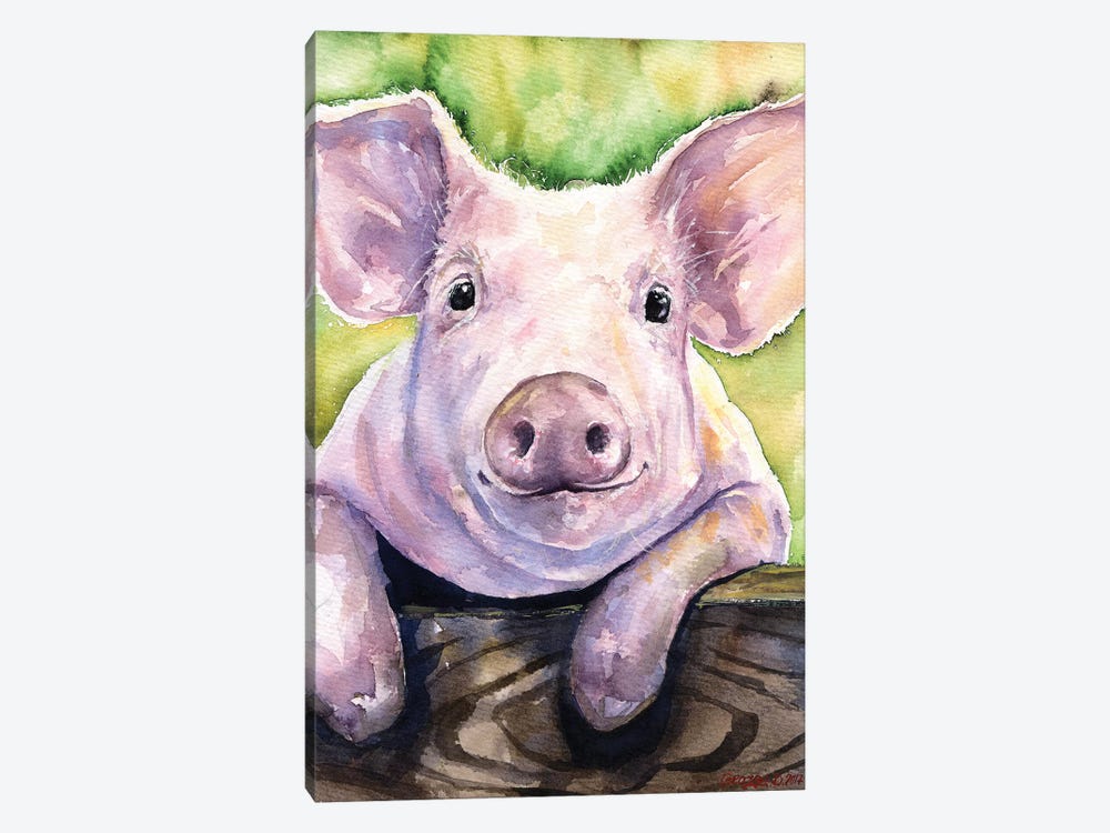 Smiling Pig by George Dyachenko 1-piece Canvas Art