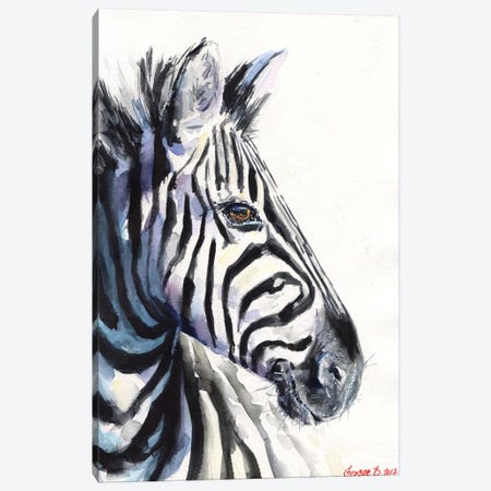 Zebra Canvas Print #GDY146} by George Dyachenko Canvas Artwork