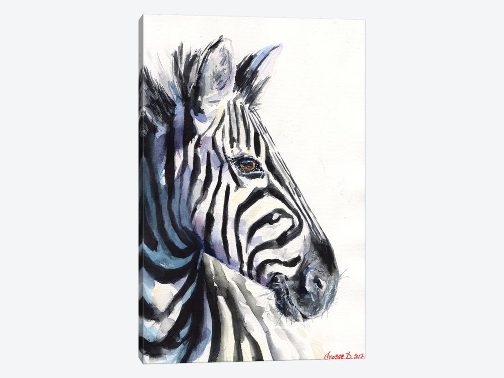 Zebra by George Dyachenko 1-piece Canvas Print