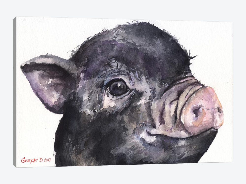 Black Piggy by George Dyachenko 1-piece Canvas Print