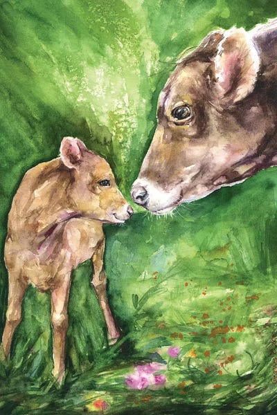 Cow and Baby by George Dyachenko multi panel art
