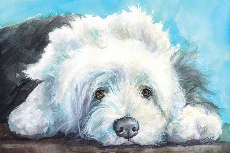 English Shepherd Old Dog by George Dyachenko wall art