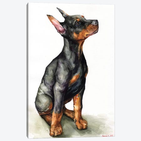 Doberman Puppy Canvas Print #GDY189} by George Dyachenko Canvas Art Print