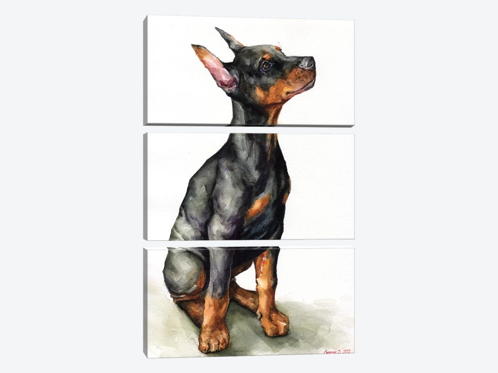 Doberman Puppy by George Dyachenko 3-piece Canvas Artwork
