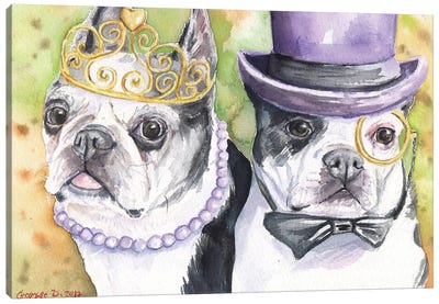 Boston Terrier Family Canvas Art Print - George Dyachenko
