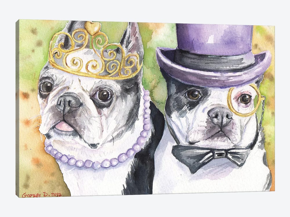 Boston Terrier Family 1-piece Art Print