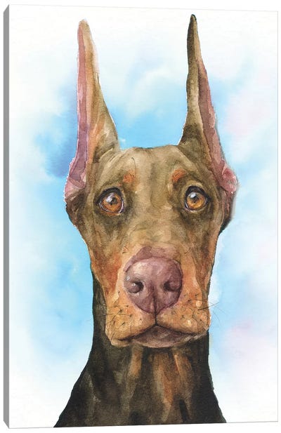 Doberman Puppy Canvas Art Print - George Dyachenko