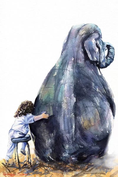 Elephants: Elephant And Girl by George Dyachenko