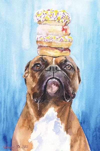 Foodie: Boxer And Donuts by George Dyachenko