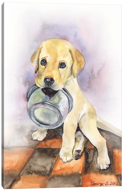 Labrador Puppy Canvas Art Print - Labrador Retriever Art