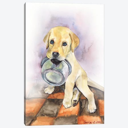 Labrador Puppy Canvas Print #GDY223} by George Dyachenko Canvas Wall Art