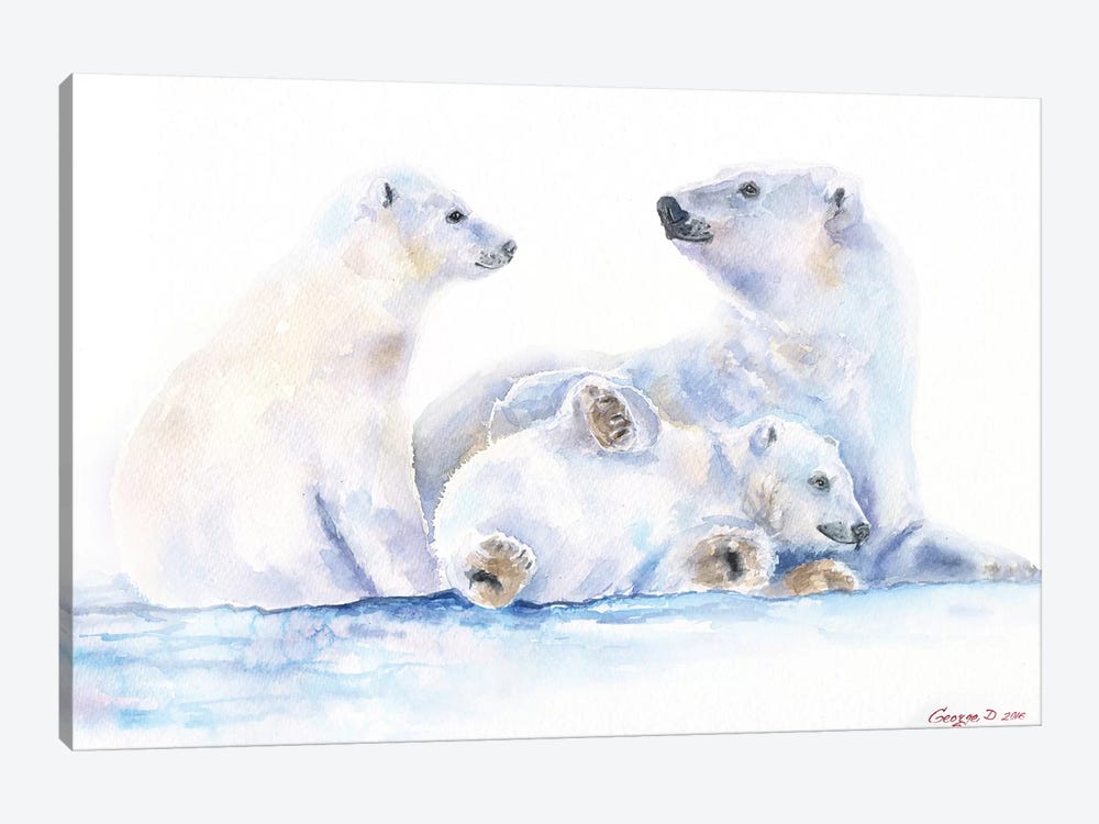 Polar Bears by George Dyachenko 1-piece Canvas Art