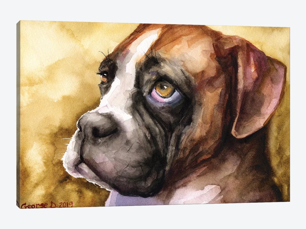 Boxer Puppy by George Dyachenko 1-piece Art Print