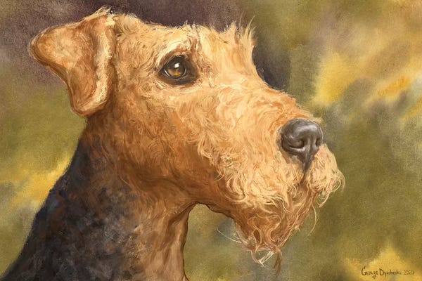 Airedale Terriers: Airedale With Background by George Dyachenko