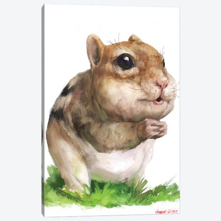 Chipmunk Canvas Print #GDY248} by George Dyachenko Canvas Art