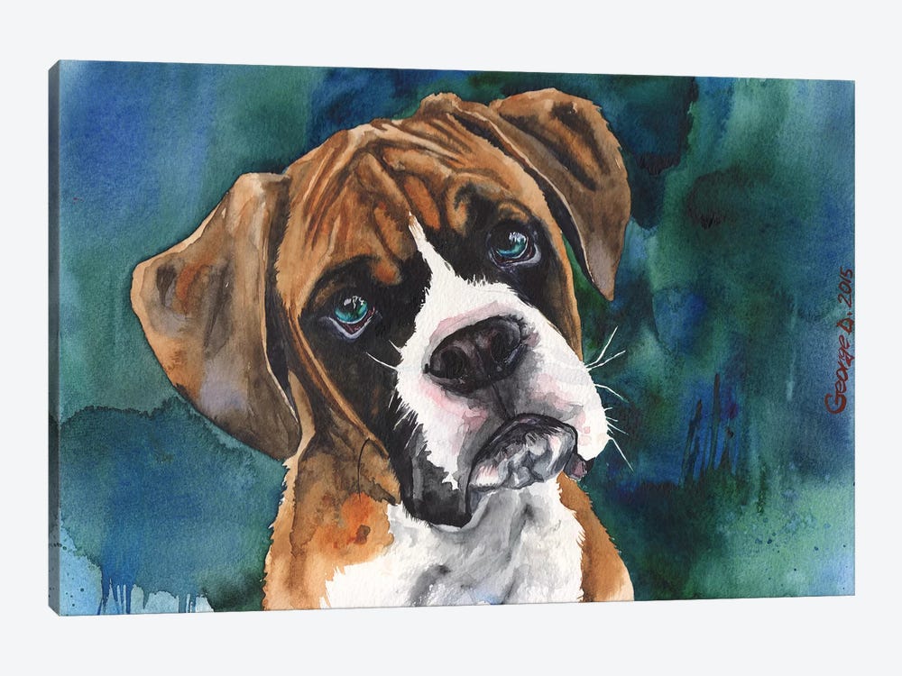 Boxer Puppy by George Dyachenko 1-piece Canvas Wall Art