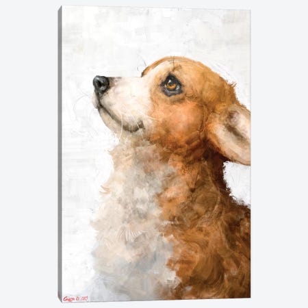 Corgi Puppy Canvas Print #GDY250} by George Dyachenko Canvas Art Print