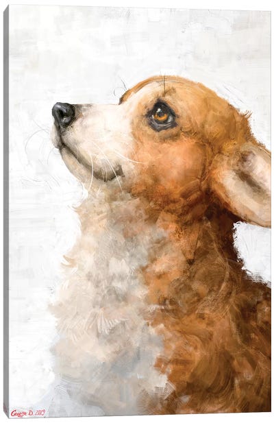 Corgi Puppy Canvas Art Print - Puppy Art