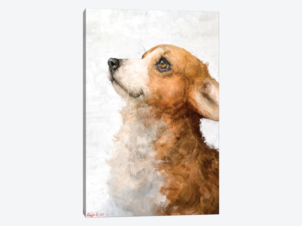 Corgi Puppy by George Dyachenko 1-piece Canvas Art