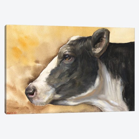 Cow With Background Canvas Print #GDY251} by George Dyachenko Canvas Art Print