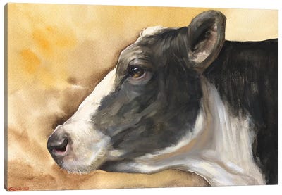 Cow With Background Canvas Art Print - George Dyachenko