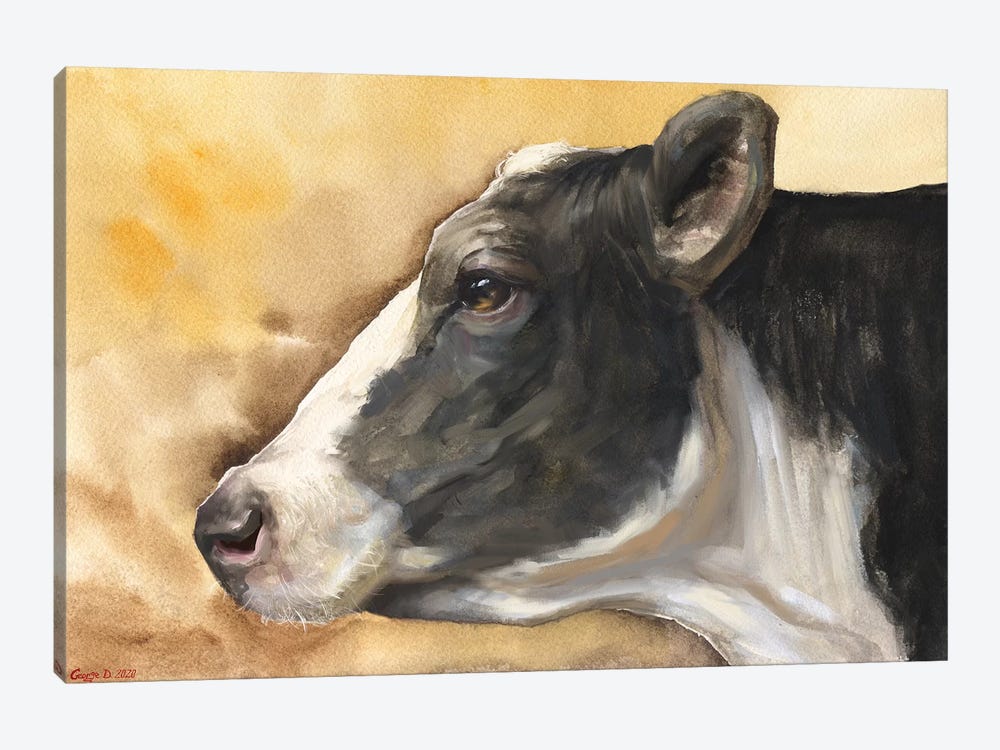 Cow With Background by George Dyachenko 1-piece Art Print