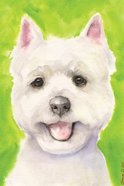 West Highland White Terriers: Westie With Background by George Dyachenko