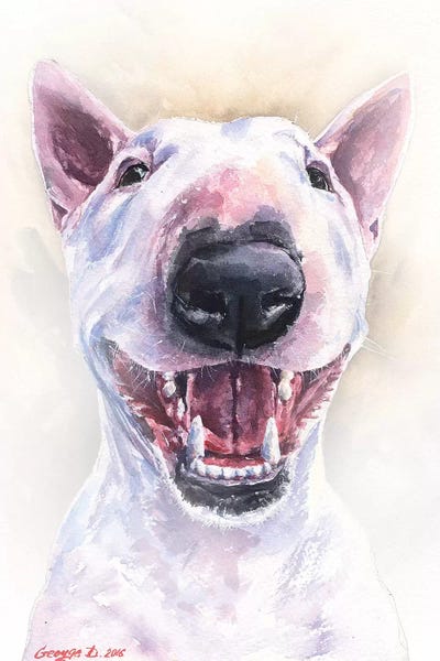 Terriers: Happy Bull Terrier by George Dyachenko