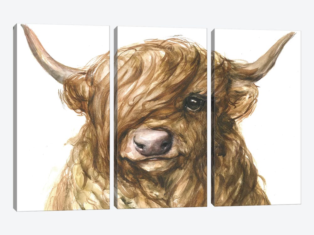 Highland Cow by George Dyachenko 3-piece Canvas Wall Art