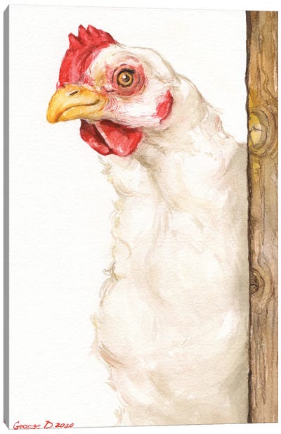 Chicken II Canvas Art Print - Chicken & Rooster Art