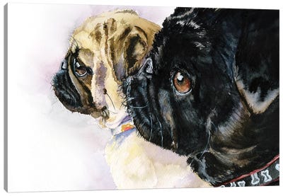 Friends together Canvas Art Print - Pug Art