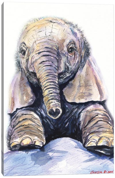 Elephant baby Canvas Art Print - George Dyachenko