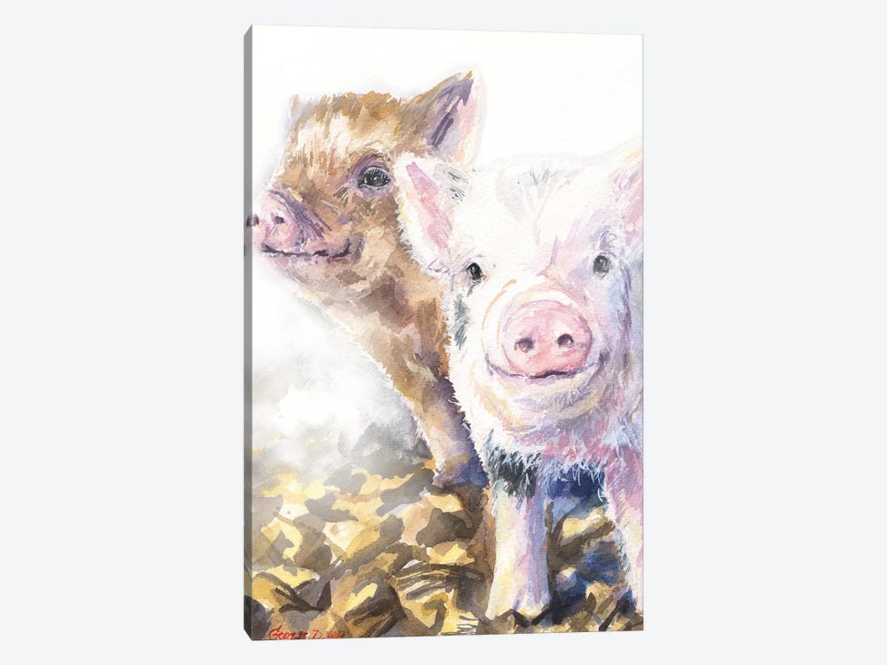 Pig friends by George Dyachenko 1-piece Art Print