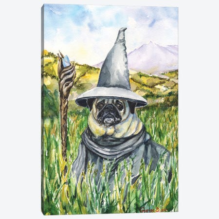 Pug Gandalf Canvas Print #GDY289} by George Dyachenko Canvas Artwork