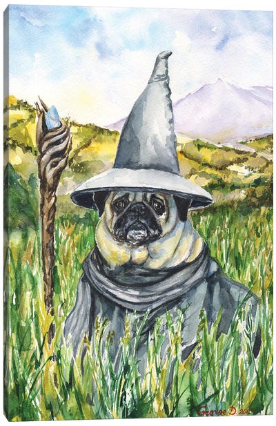 Pug Gandalf Canvas Art Print - The Lord Of The Rings