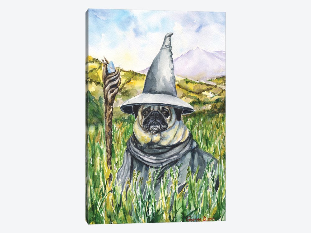 Pug Gandalf by George Dyachenko 1-piece Canvas Art