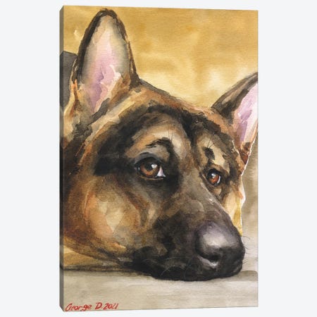 German Shepherd Sight II Canvas Print #GDY308} by George Dyachenko Canvas Art Print